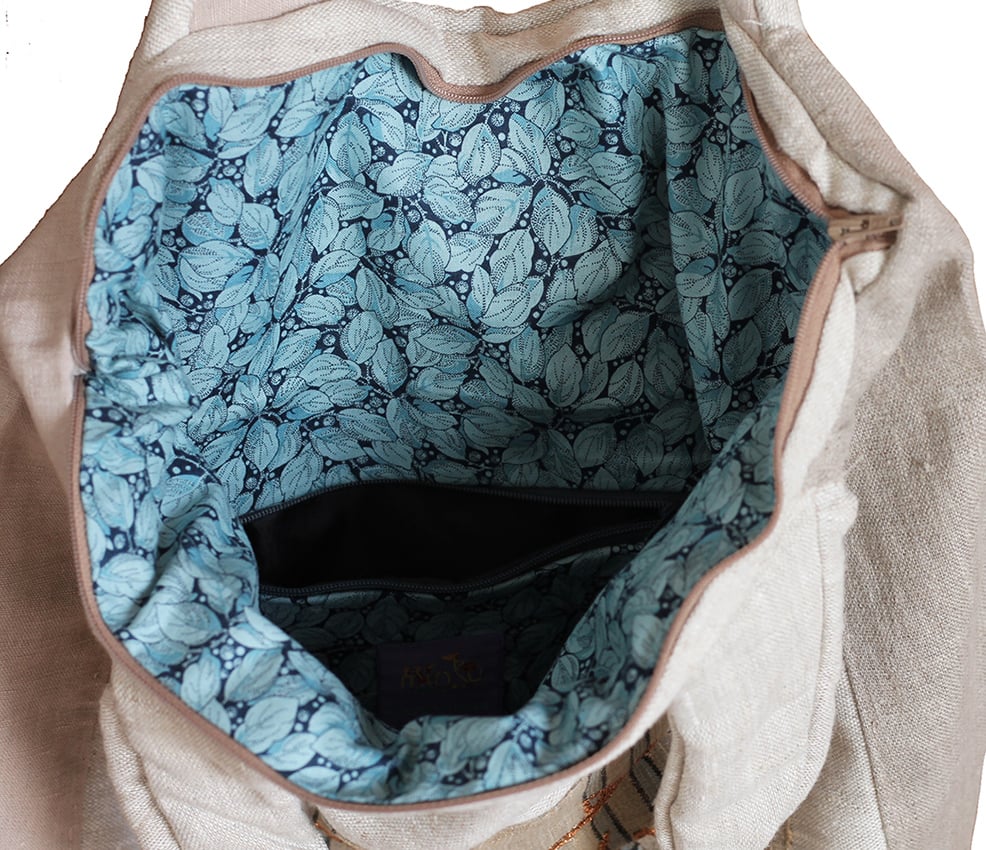 Minku linen book tote - large