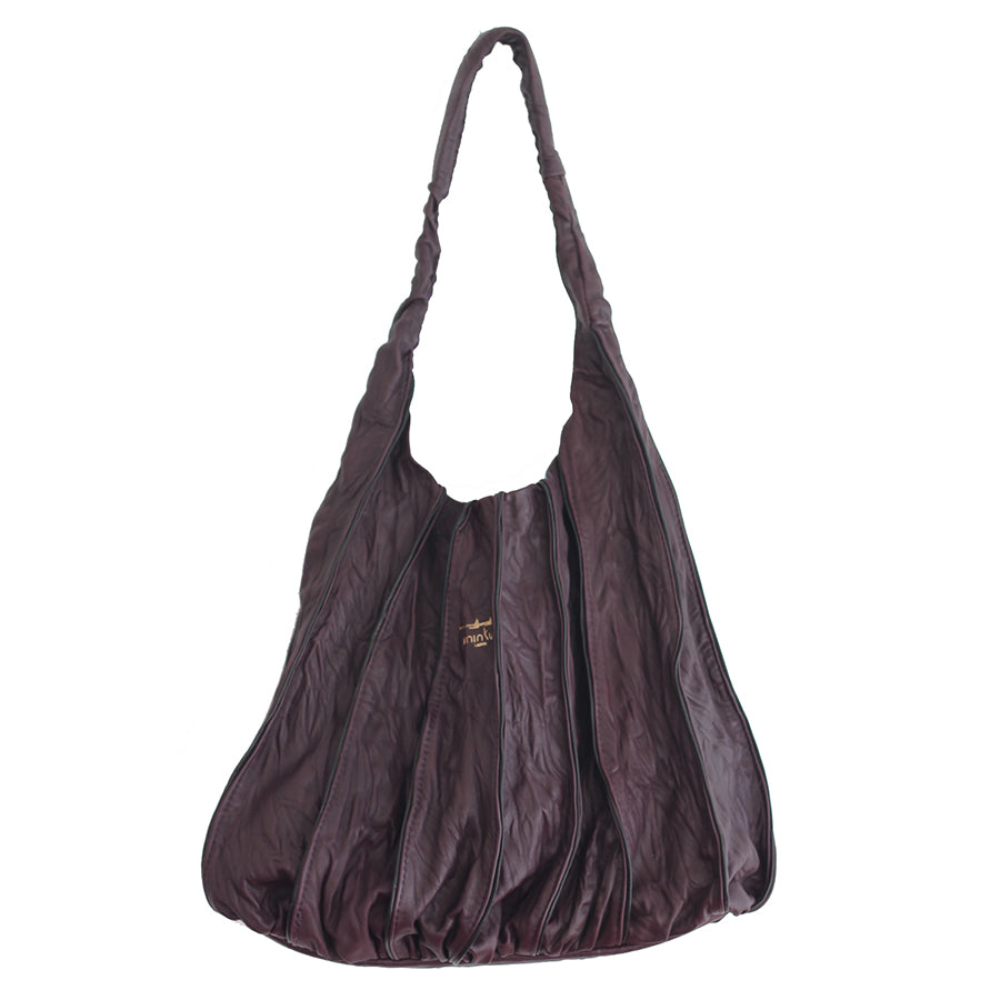 Afefe leather bag - burgundy