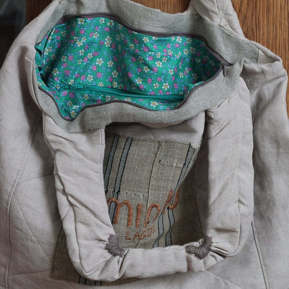 Minku Linen book tote - XL